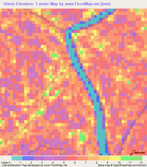 Ulania,Bangladesh Elevation Map