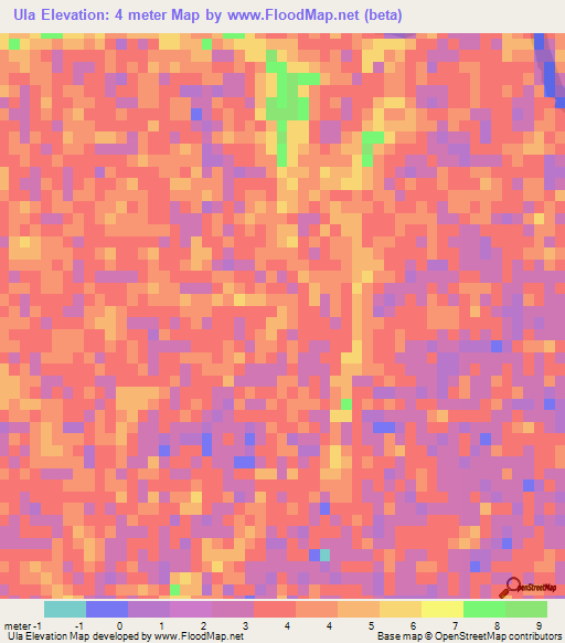 Ula,Bangladesh Elevation Map