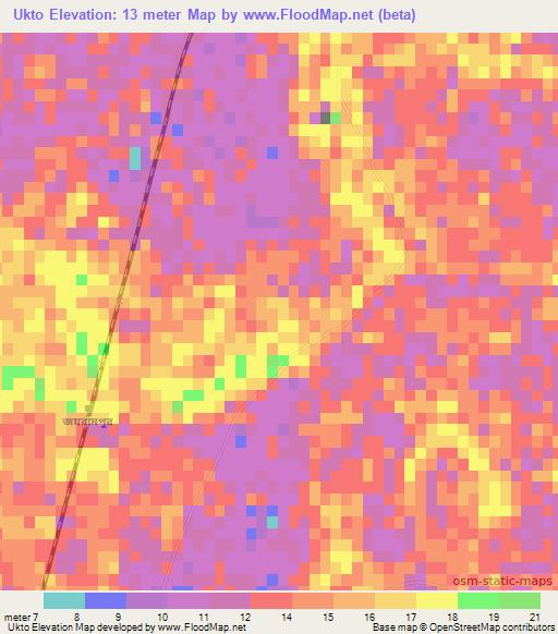 Ukto,Bangladesh Elevation Map