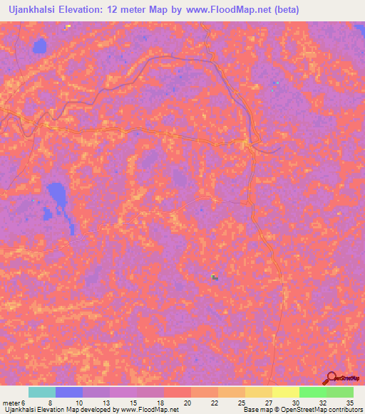 Ujankhalsi,Bangladesh Elevation Map