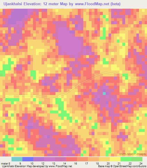 Ujankhalsi,Bangladesh Elevation Map