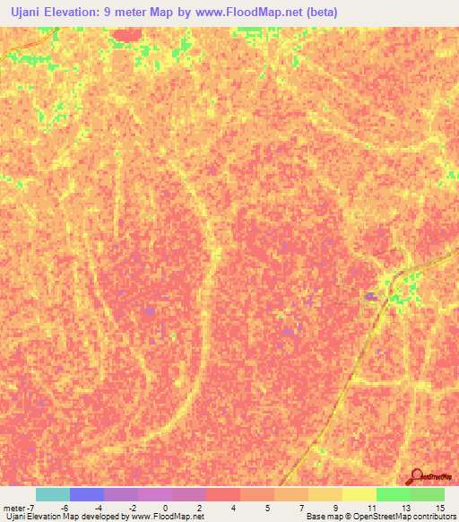 Ujani,Bangladesh Elevation Map