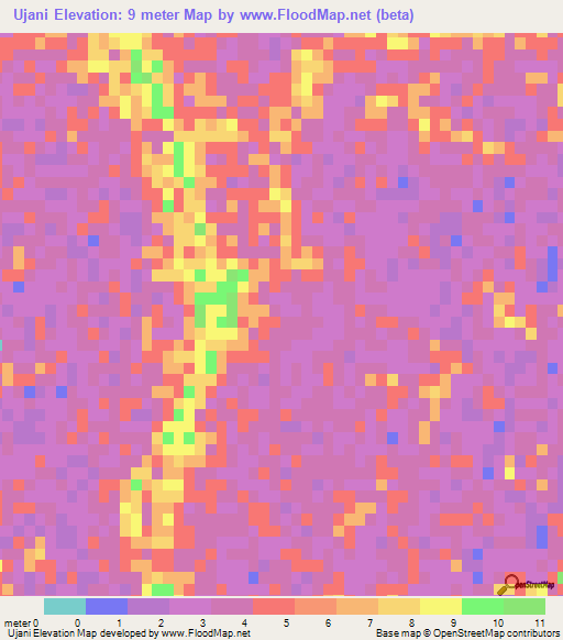 Ujani,Bangladesh Elevation Map