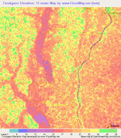 Turukgaon,Bangladesh Elevation Map