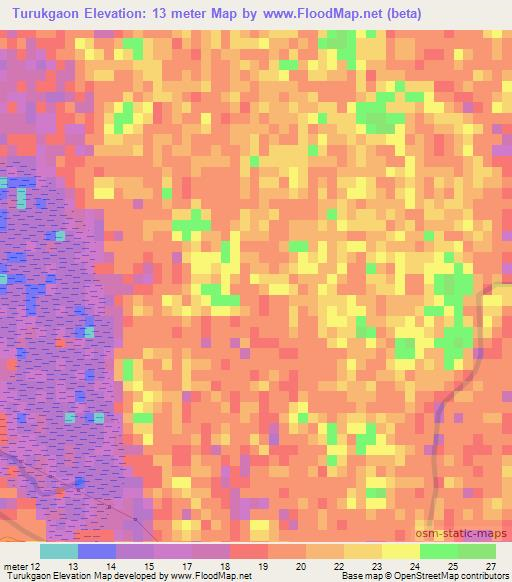 Turukgaon,Bangladesh Elevation Map