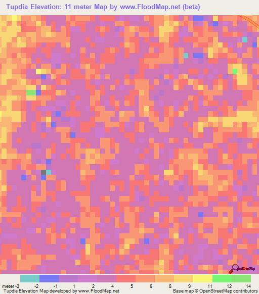 Tupdia,Bangladesh Elevation Map