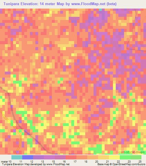 Tunipara,Bangladesh Elevation Map