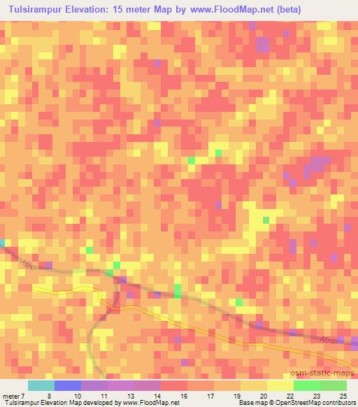 Tulsirampur,Bangladesh Elevation Map