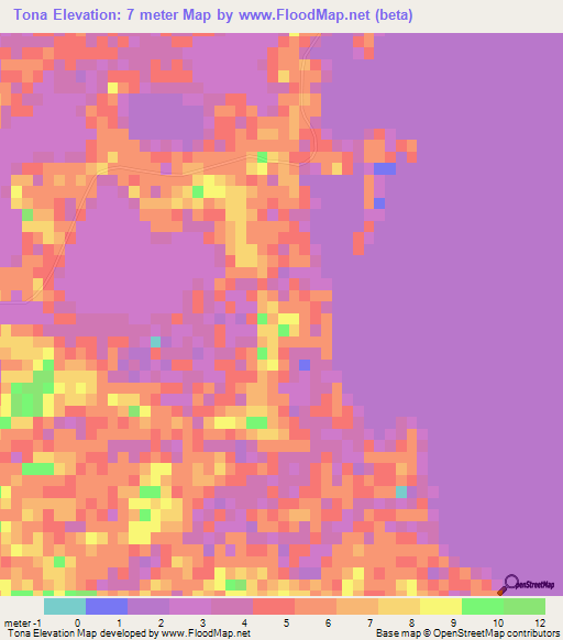 Tona,Bangladesh Elevation Map