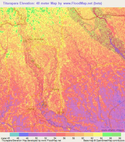 Titurapara,Bangladesh Elevation Map