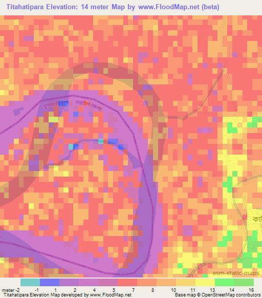 Titahatipara,Bangladesh Elevation Map