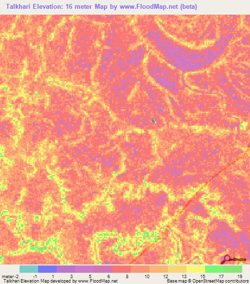 Talkhari,Bangladesh Elevation Map