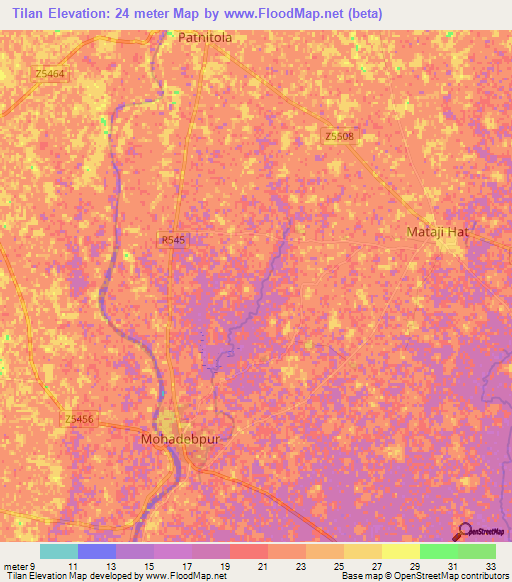 Tilan,Bangladesh Elevation Map