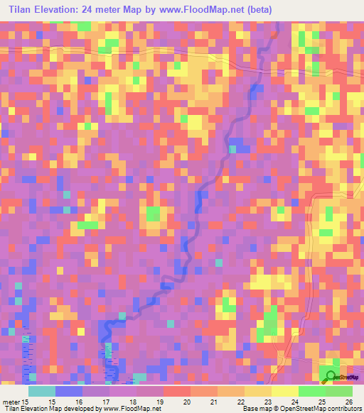 Tilan,Bangladesh Elevation Map