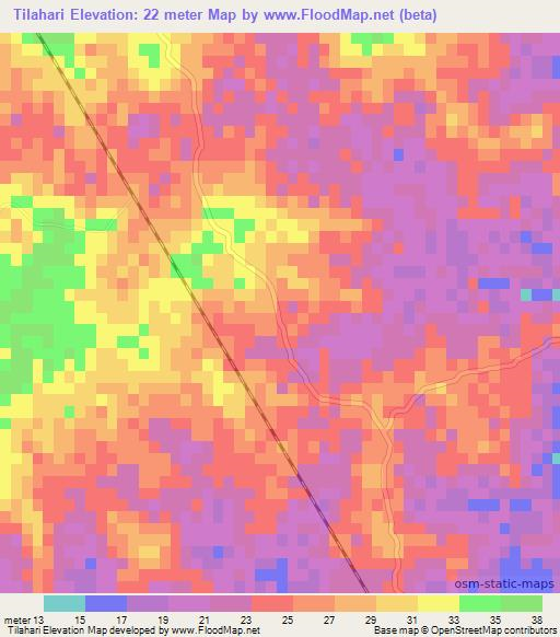 Tilahari,Bangladesh Elevation Map