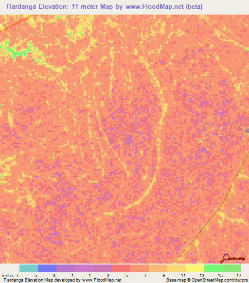 Tiardanga,Bangladesh Elevation Map