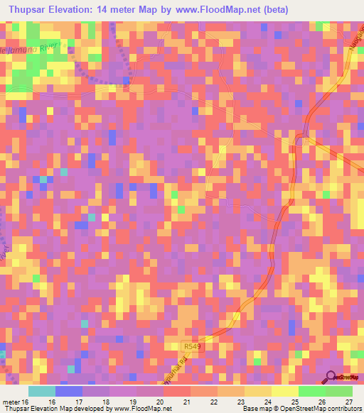 Thupsar,Bangladesh Elevation Map