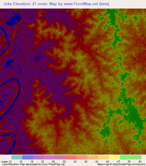 Joka,Bangladesh Elevation Map