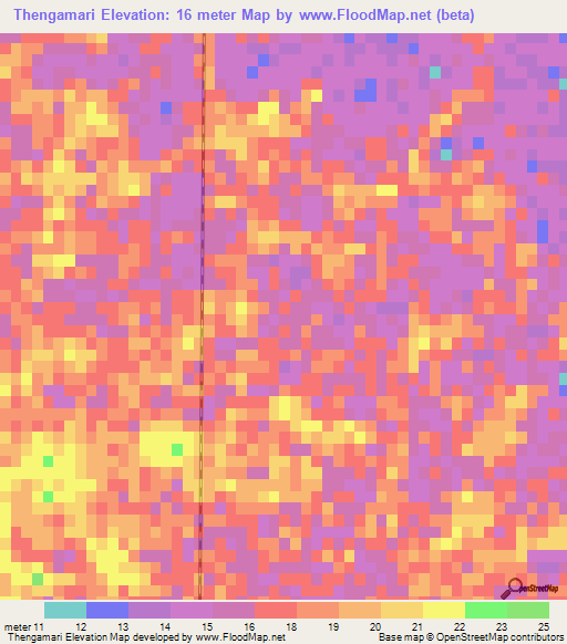 Thengamari,Bangladesh Elevation Map