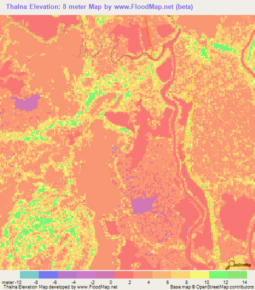 Thalna,Bangladesh Elevation Map