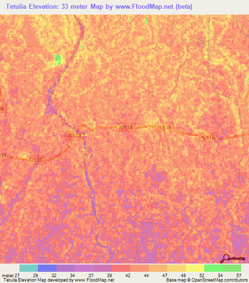 Tetulia,Bangladesh Elevation Map