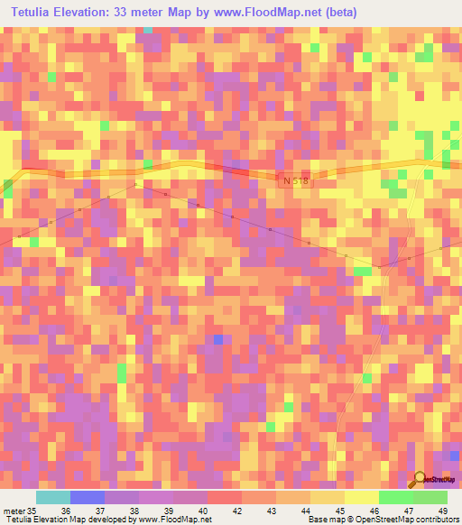 Tetulia,Bangladesh Elevation Map