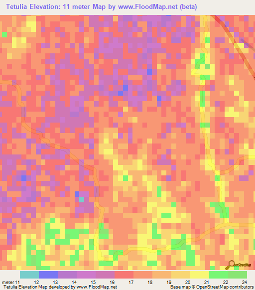 Tetulia,Bangladesh Elevation Map