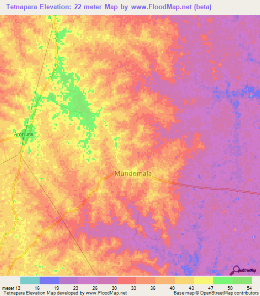 Tetnapara,Bangladesh Elevation Map