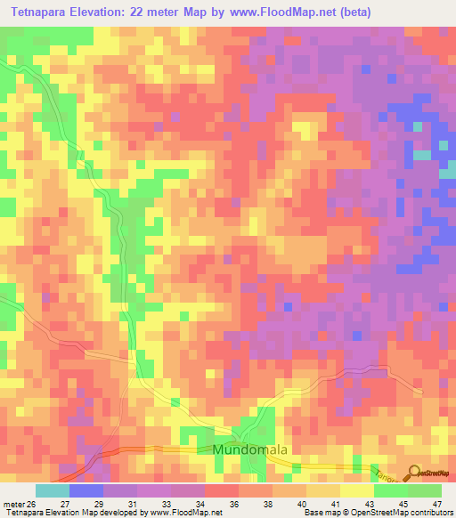 Tetnapara,Bangladesh Elevation Map