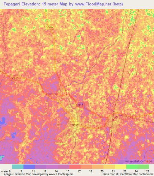 Tepagari,Bangladesh Elevation Map