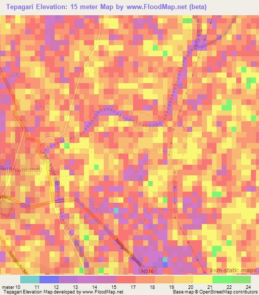 Tepagari,Bangladesh Elevation Map