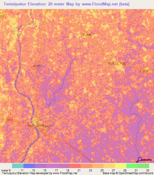 Tentulpukur,Bangladesh Elevation Map