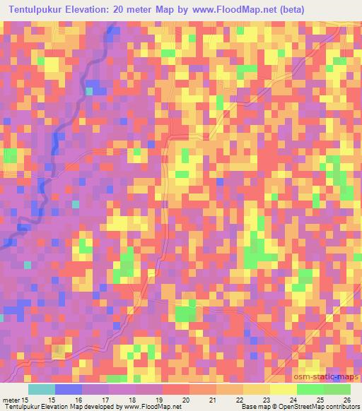 Tentulpukur,Bangladesh Elevation Map