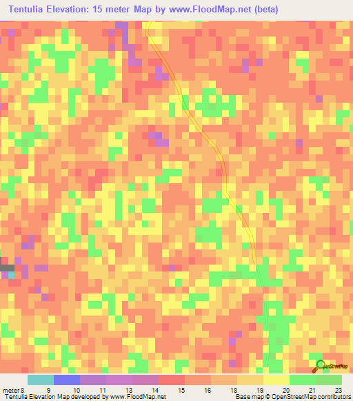 Tentulia,Bangladesh Elevation Map