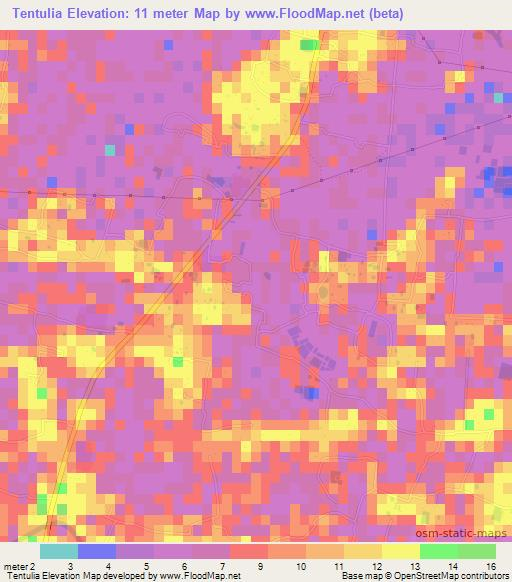 Tentulia,Bangladesh Elevation Map