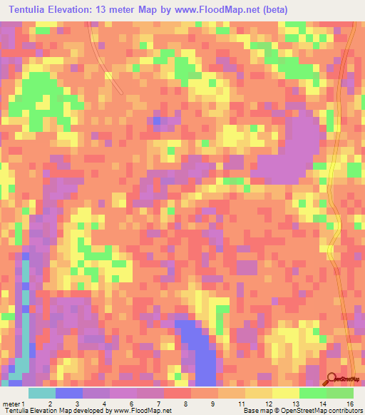 Tentulia,Bangladesh Elevation Map