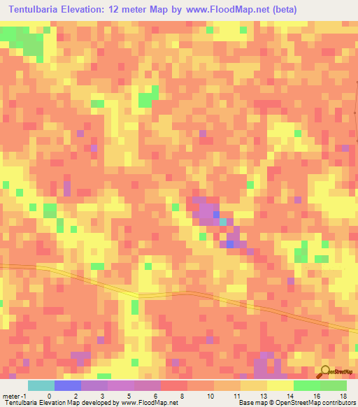 Tentulbaria,Bangladesh Elevation Map