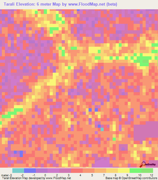 Tarali,Bangladesh Elevation Map