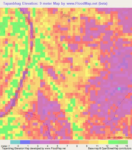 Tapanbhag,Bangladesh Elevation Map