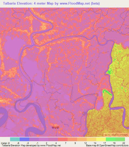 Talbaria,Bangladesh Elevation Map