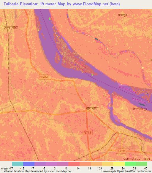 Talbaria,Bangladesh Elevation Map