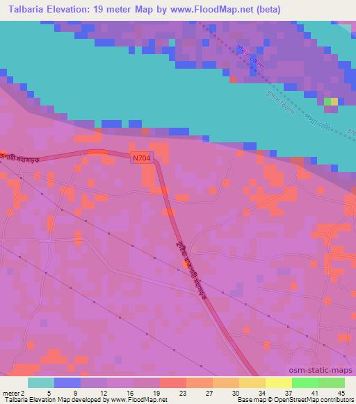 Talbaria,Bangladesh Elevation Map