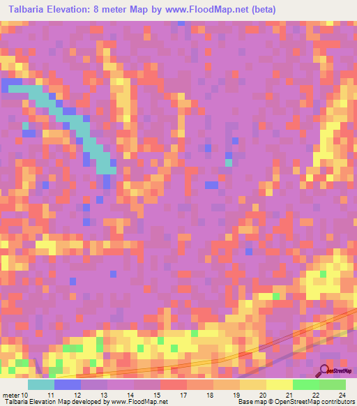 Talbaria,Bangladesh Elevation Map