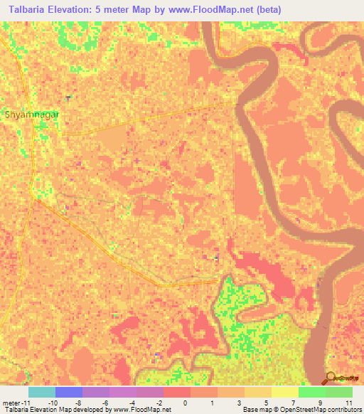 Talbaria,Bangladesh Elevation Map