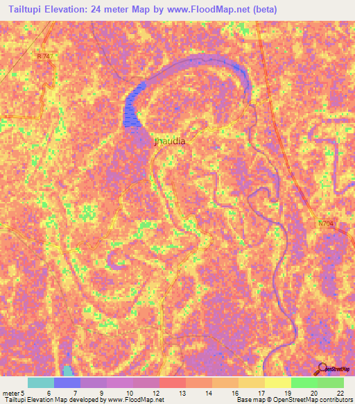 Tailtupi,Bangladesh Elevation Map