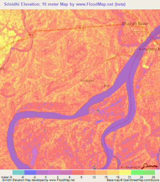 Srinidhi,Bangladesh Elevation Map