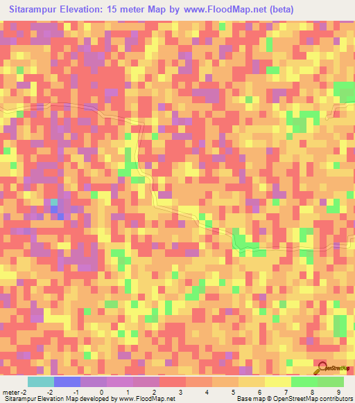 Sitarampur,Bangladesh Elevation Map