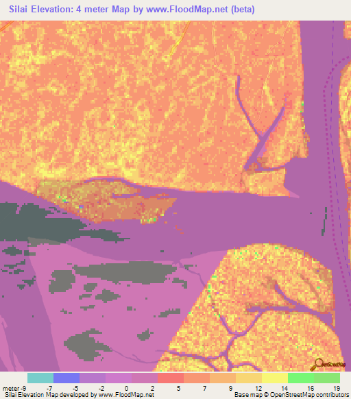 Silai,Bangladesh Elevation Map