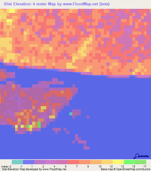 Silai,Bangladesh Elevation Map