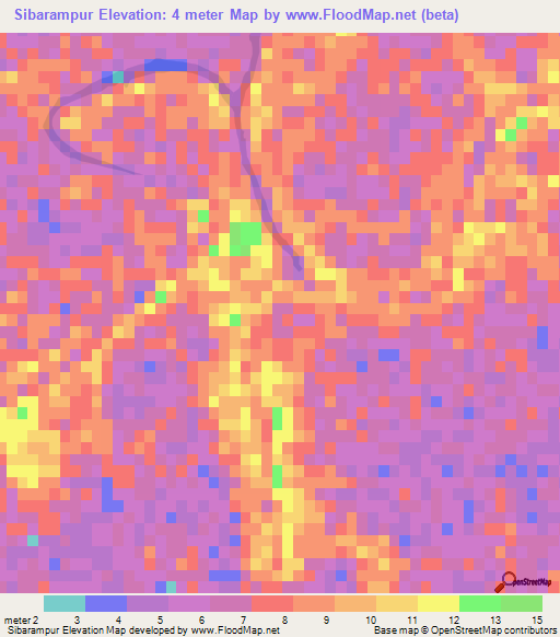 Sibarampur,Bangladesh Elevation Map